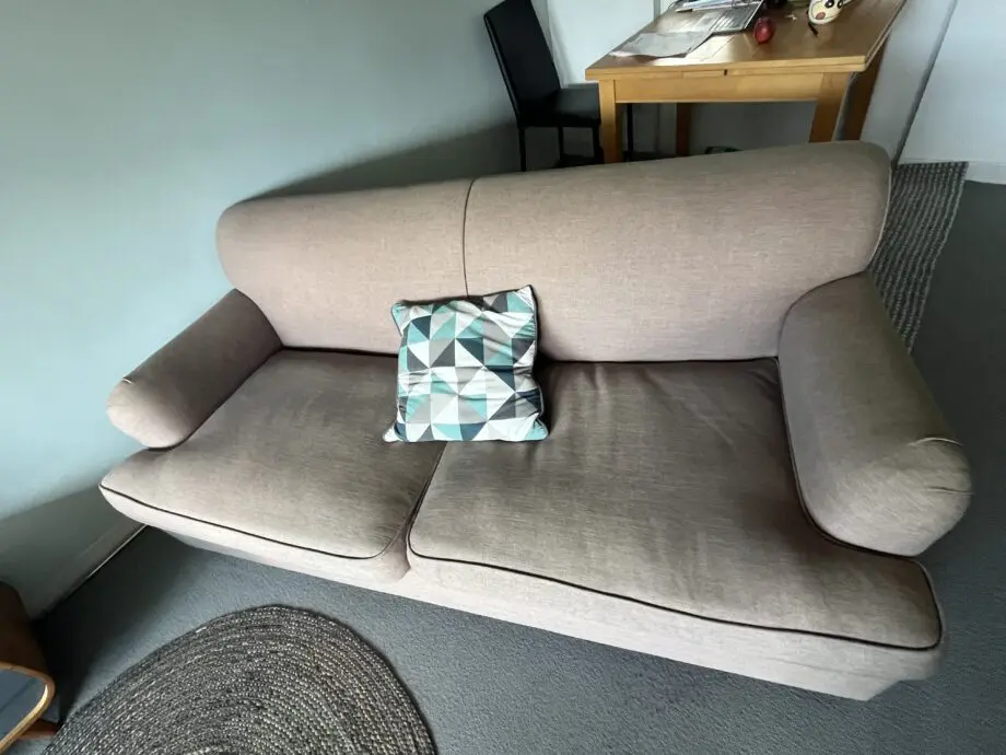 Made Orson 3 Seater Sofabed in Graphite Fabric. Excellent condition. Rubberwood legs in vintage brown. Must go by July 13. Super comfy and well cared for - reluctant sale! :-( Make me an offer if you are interested!
