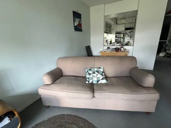 Made Orson 3 Seater Sofabed in Graphite Fabric. Excellent condition. Rubberwood legs in vintage brown. Must go by July 13. Super comfy and well cared for - reluctant sale! :-( Make me an offer if you are interested!