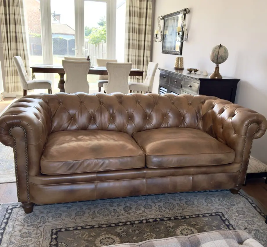 NEWPORT 3 SEATER SOFA LEATHER