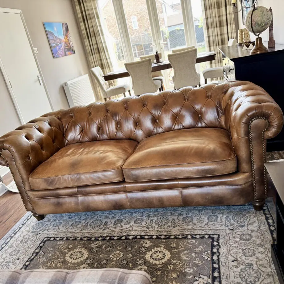 NEWPORT 3 SEATER SOFA LEATHER