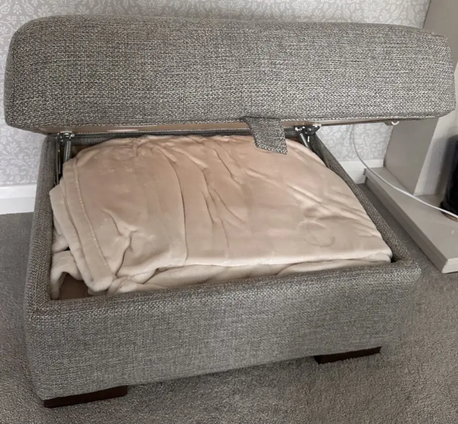 Corner sofa with an armchair and a footstool
