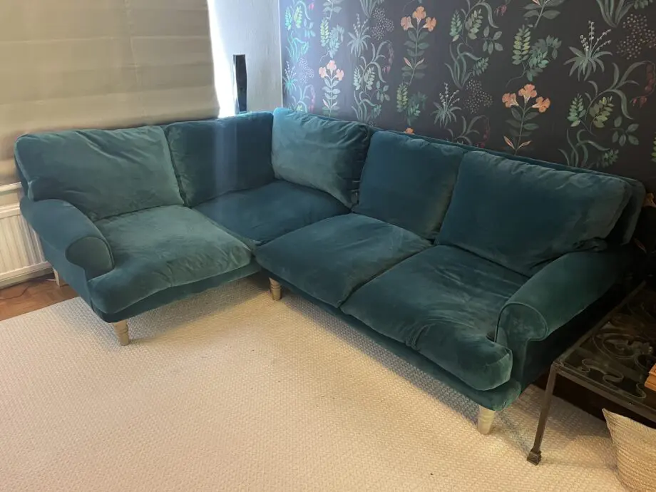 Loaf corner sofa, Teal velvet