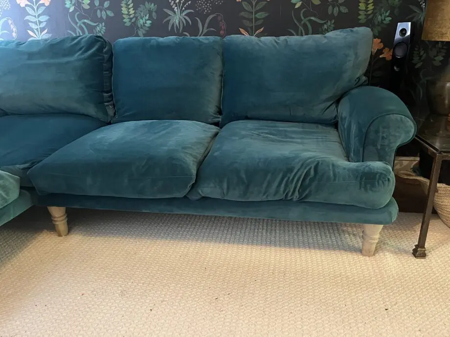 Loaf corner sofa, Teal velvet
