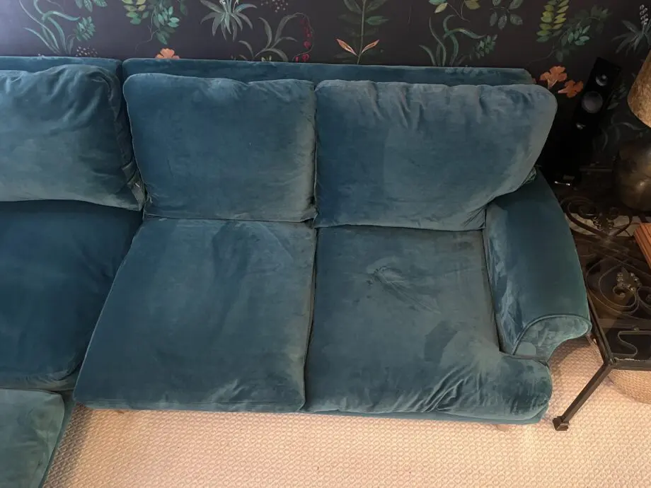 Loaf corner sofa, Teal velvet