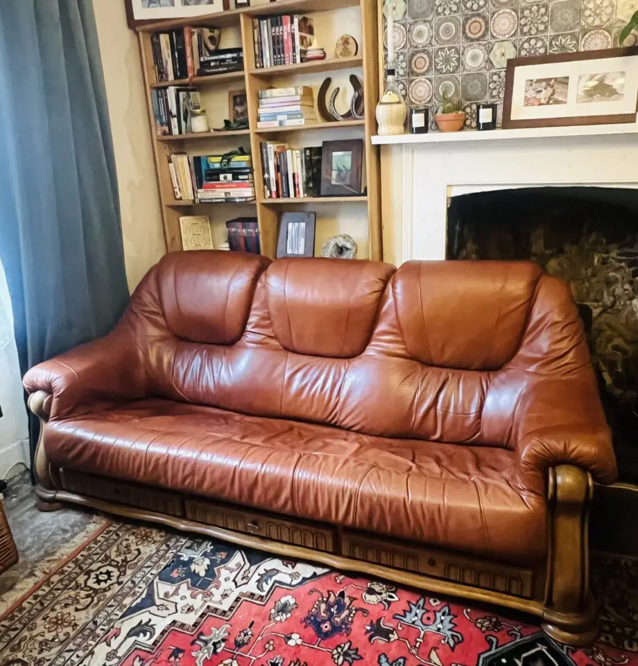 Belgium Storage Drawer Genuine Italian Leather 3 Seater Sofa Settee & Armchair & Foot stall