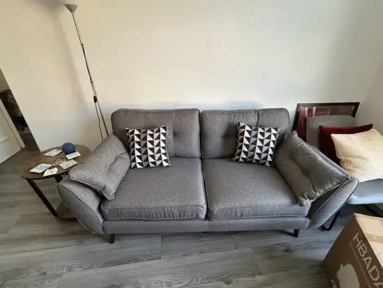DFS Zinc French Connection Grey 3 Seater Sofa