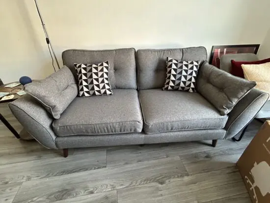 DFS Zinc French Connection Grey 3 Seater Sofa