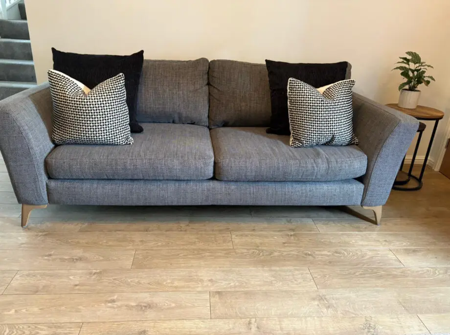 Christopher Pratt grey fabric 2 & 3 seater sofa