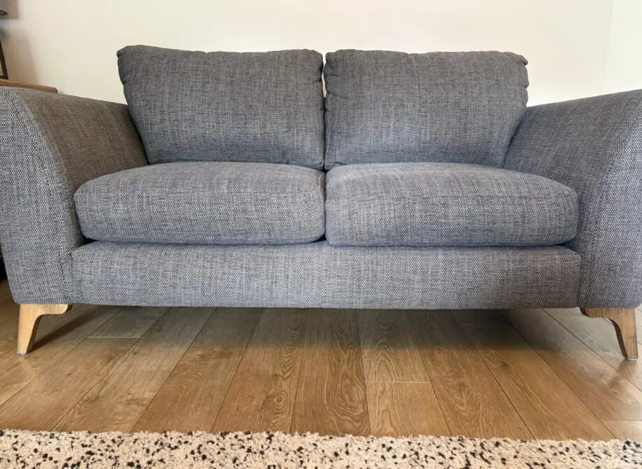 Christopher Pratt grey fabric 2 & 3 seater sofa