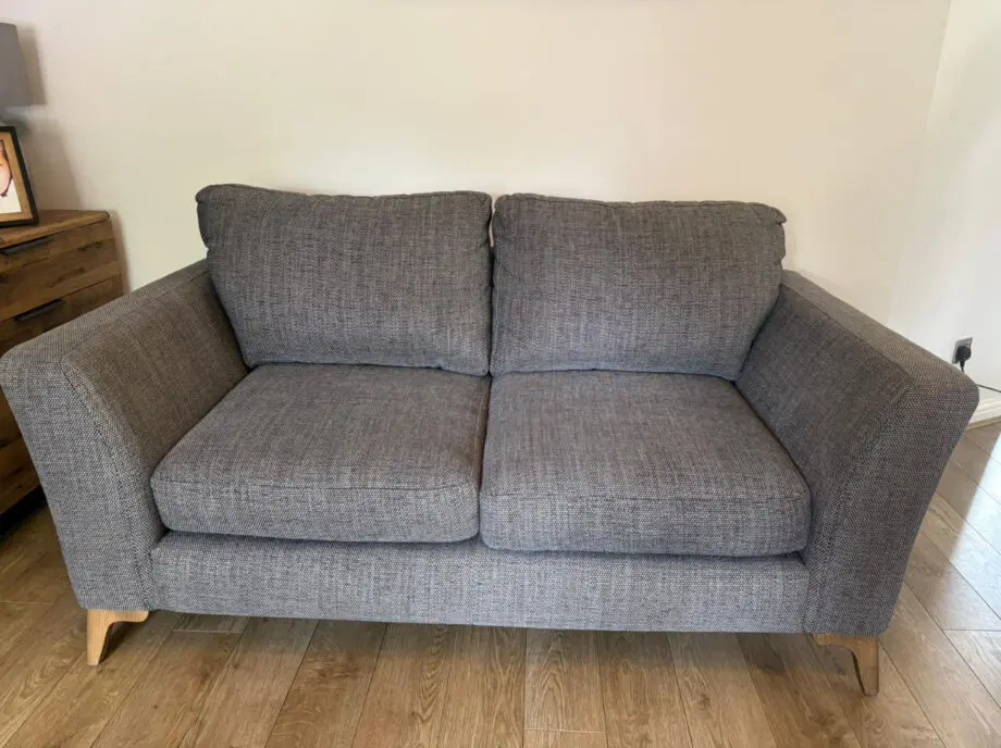 Christopher Pratt grey fabric 2 & 3 seater sofa