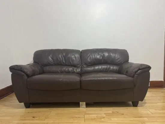 3 seater leather sofa in chocolate brown