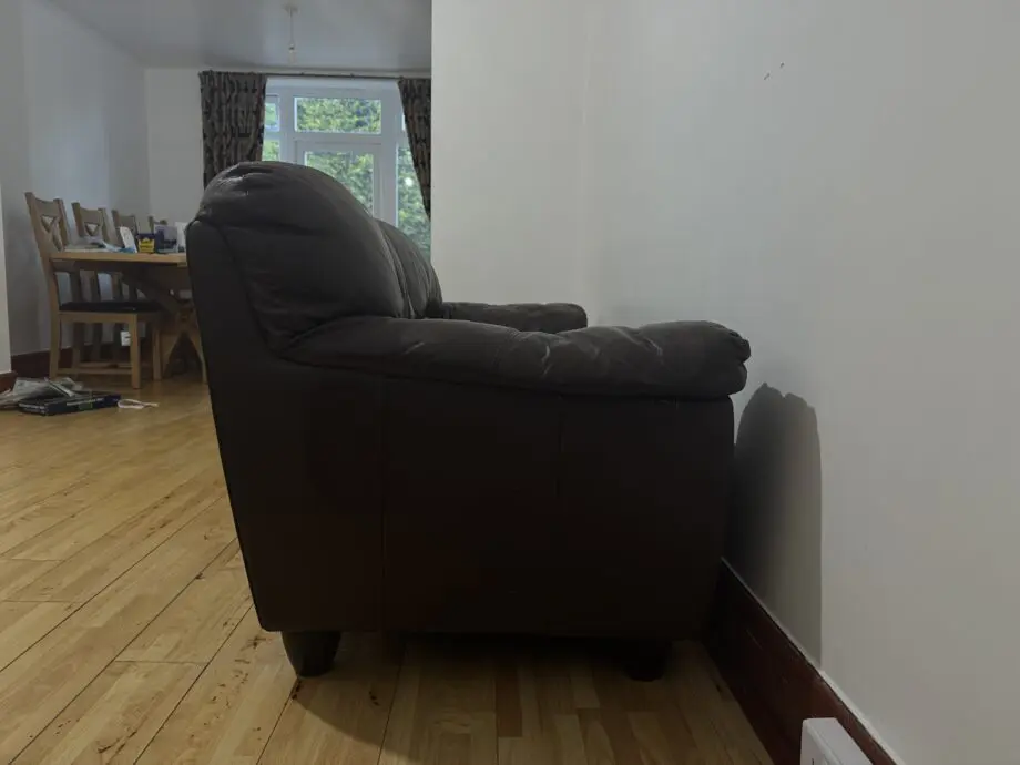 3 seater leather sofa in chocolate brown