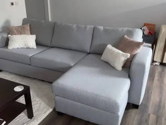 Light Grey DFS Right Hand Facing Chaise End 3 Seater Sofa (Layla)