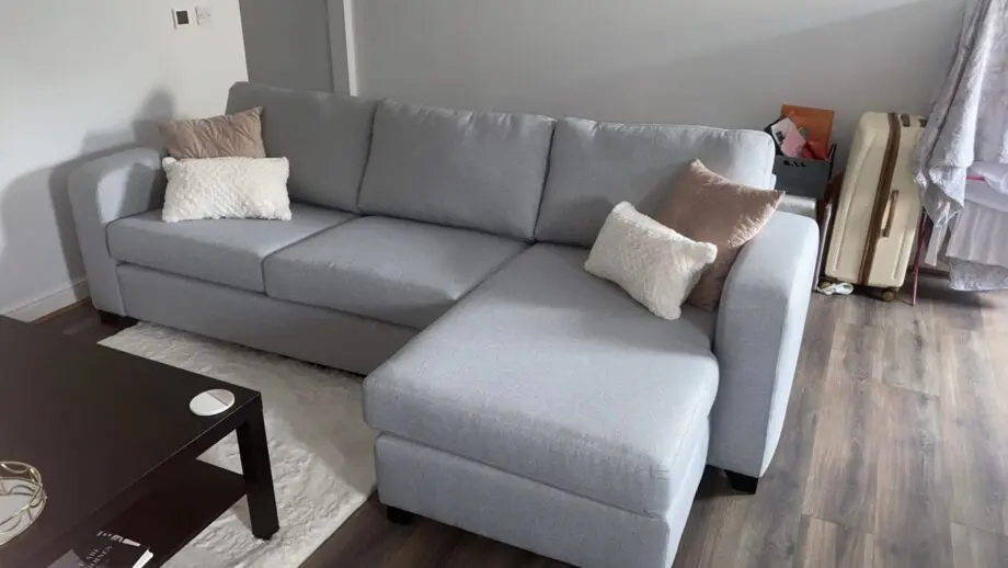 Light Grey DFS Right Hand Facing Chaise End 3 Seater Sofa (Layla)