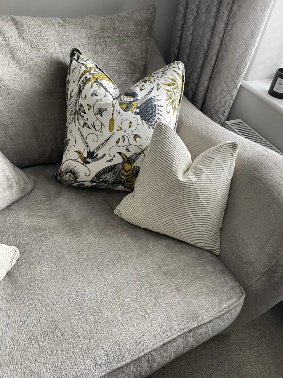 Sofology ‘Renata’ 3 Seater Sofa & Loveseat - Grey Chenille