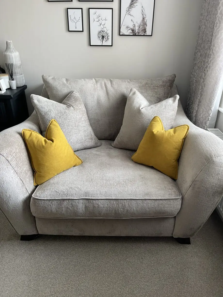 Sofology ‘Renata’ 3 Seater Sofa & Loveseat - Grey Chenille