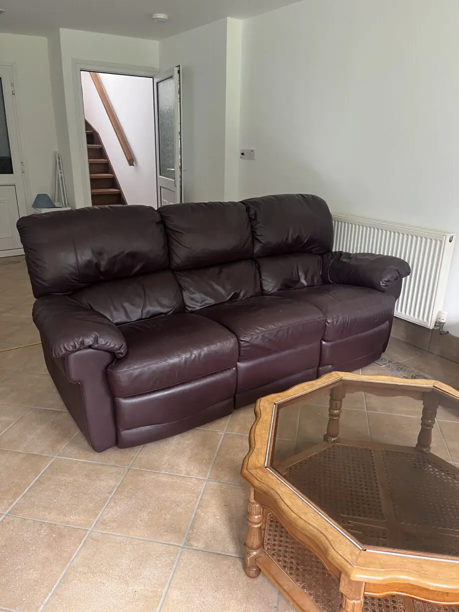 Brown Leather Reclining Sofa interchangeable sections