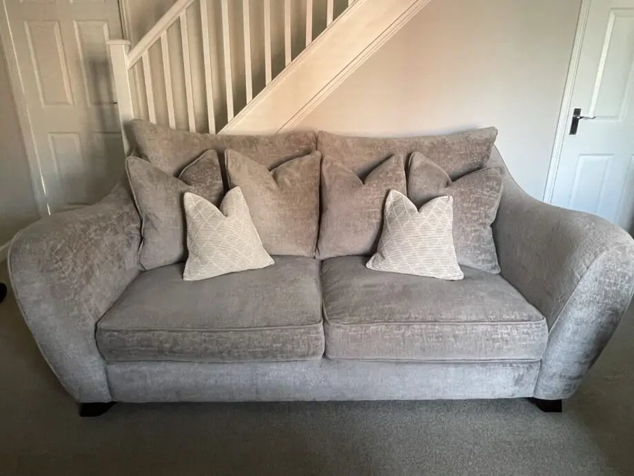 Sofology ‘Renata’ 3 Seater Sofa & Loveseat - Grey Chenille