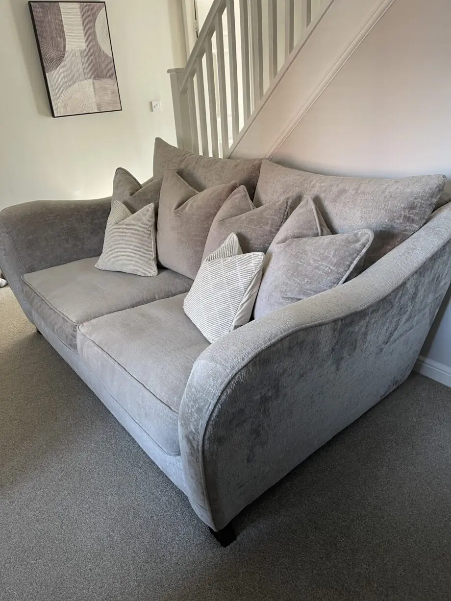 Sofology ‘Renata’ 3 Seater Sofa & Loveseat - Grey Chenille