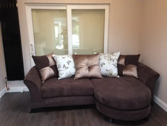 DFS chocolate brown corner sofa