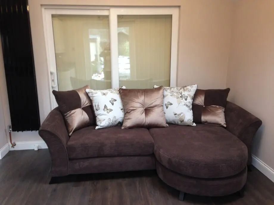 DFS chocolate brown corner sofa