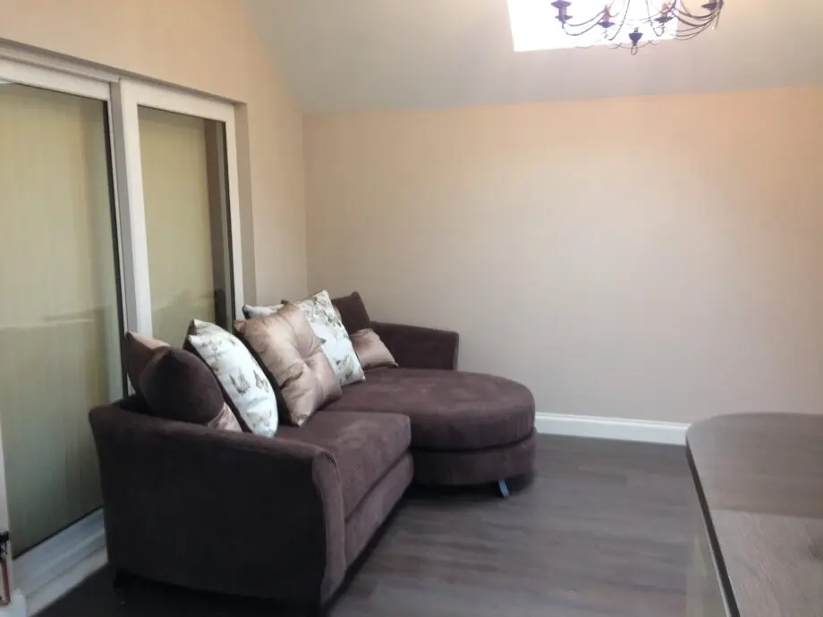 DFS chocolate brown corner sofa