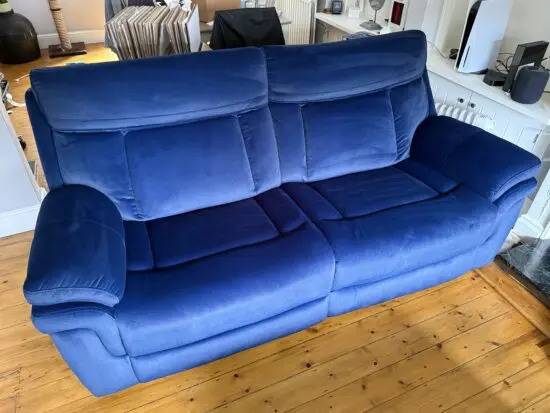 Orion Three Seater Powered Recliners with USB charger in Blue