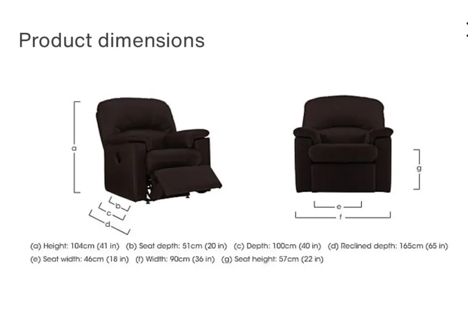 Chloe luxury leather power recliner armchair
