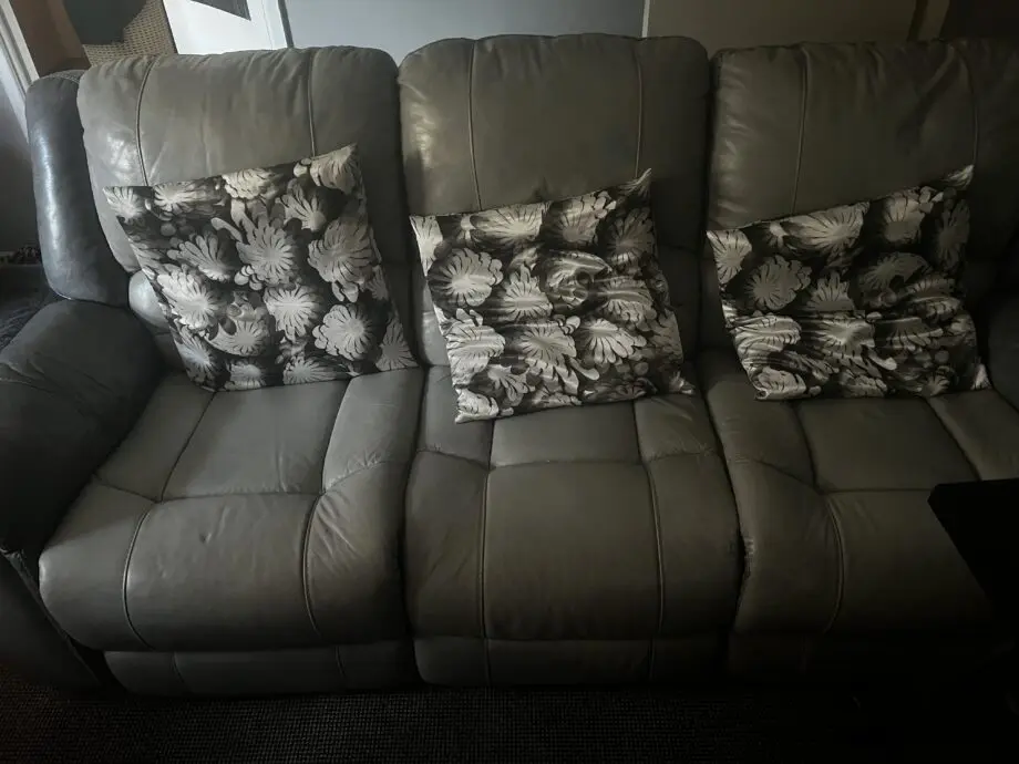 Grey 3 seat electric recliner