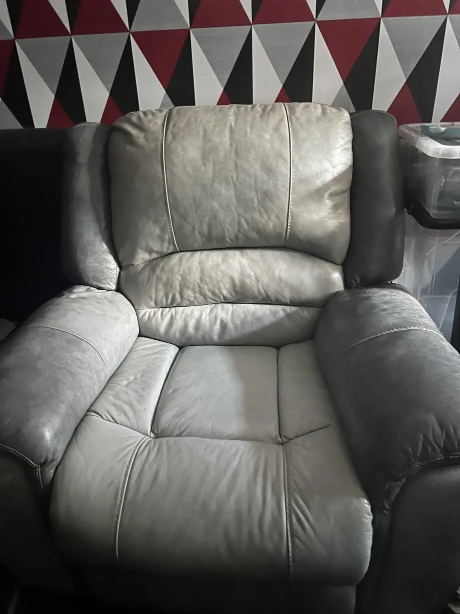 Grey electric reclining arm chair