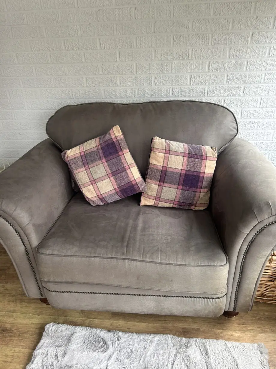 Grey shaker style armchair