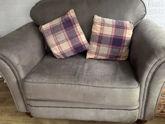 Grey shaker style armchair