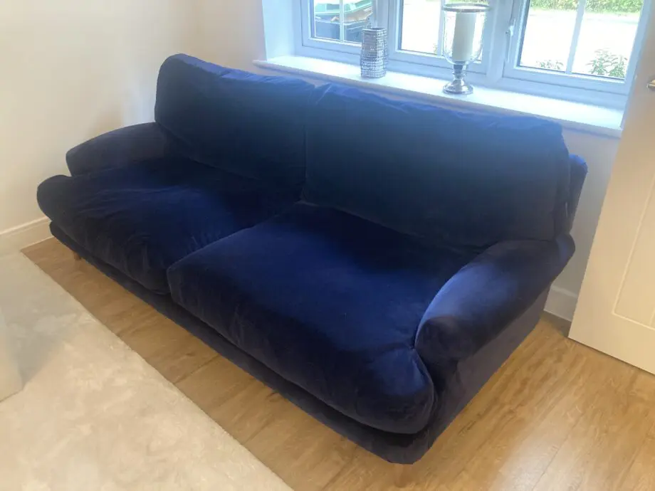 Loaf dawdler navy blue clever velvet sofa