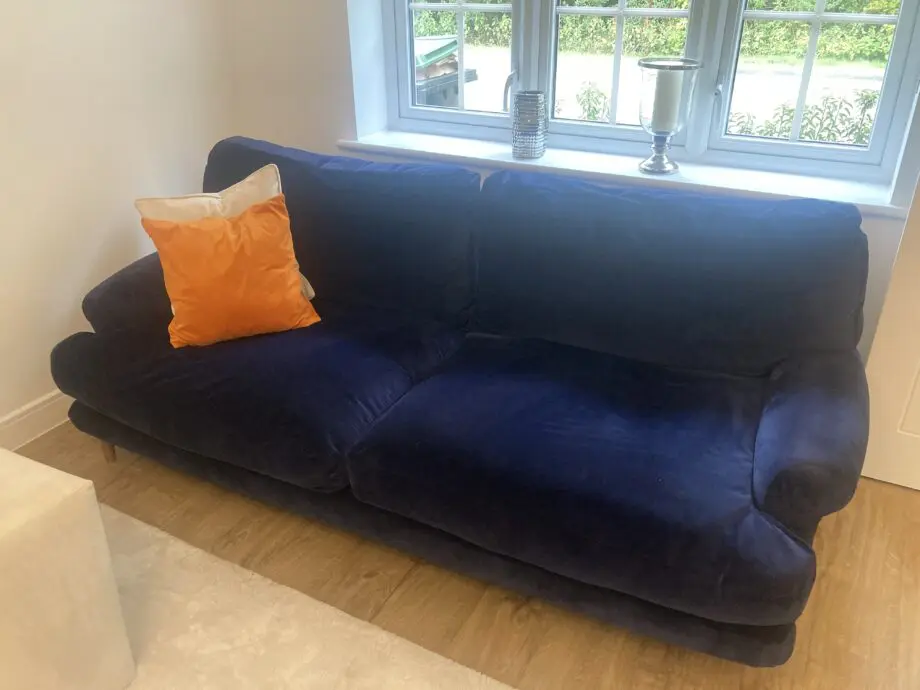 Loaf dawdler navy blue clever velvet sofa