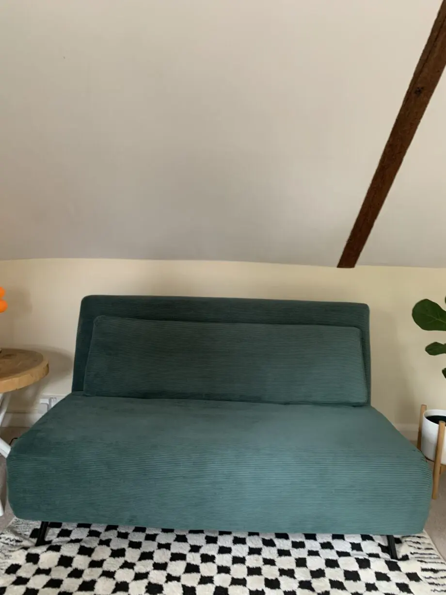 Made Kahlo Large Sofa Bed Teal Corduroy Velvet