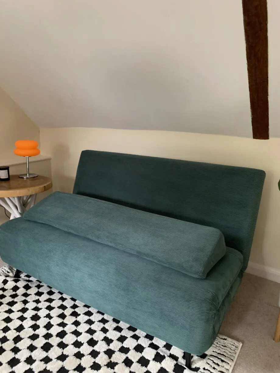 Made Kahlo Large Sofa Bed Teal Corduroy Velvet