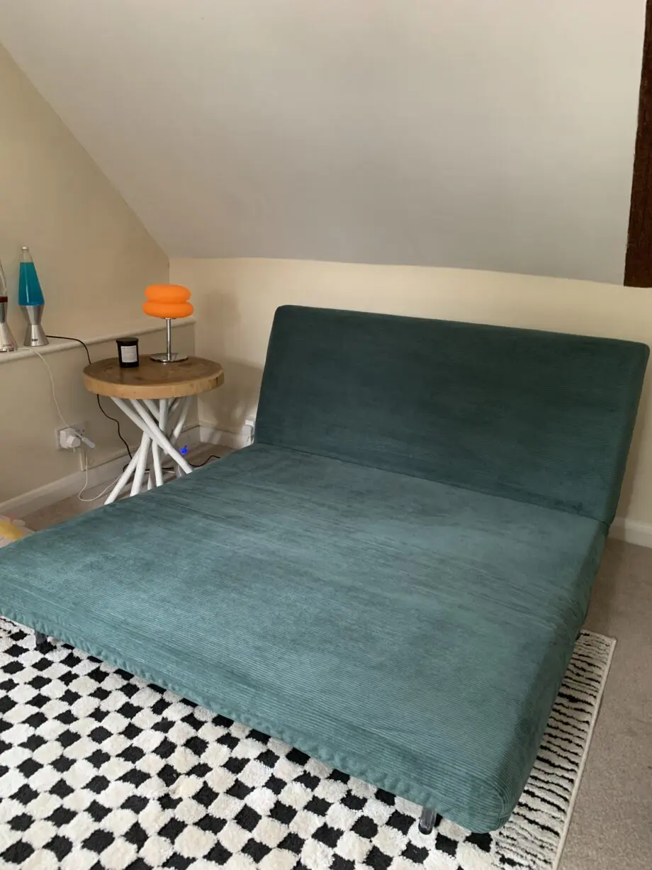 Made Kahlo Large Sofa Bed Teal Corduroy Velvet