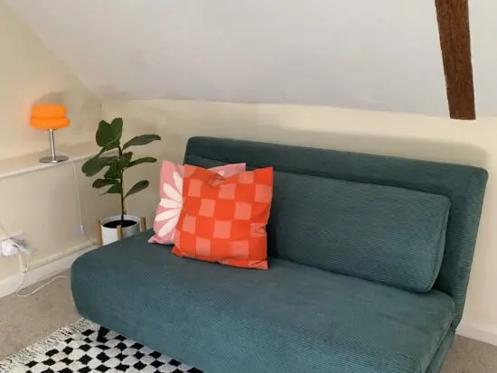 Made Kahlo Large Sofa Bed Teal Corduroy Velvet