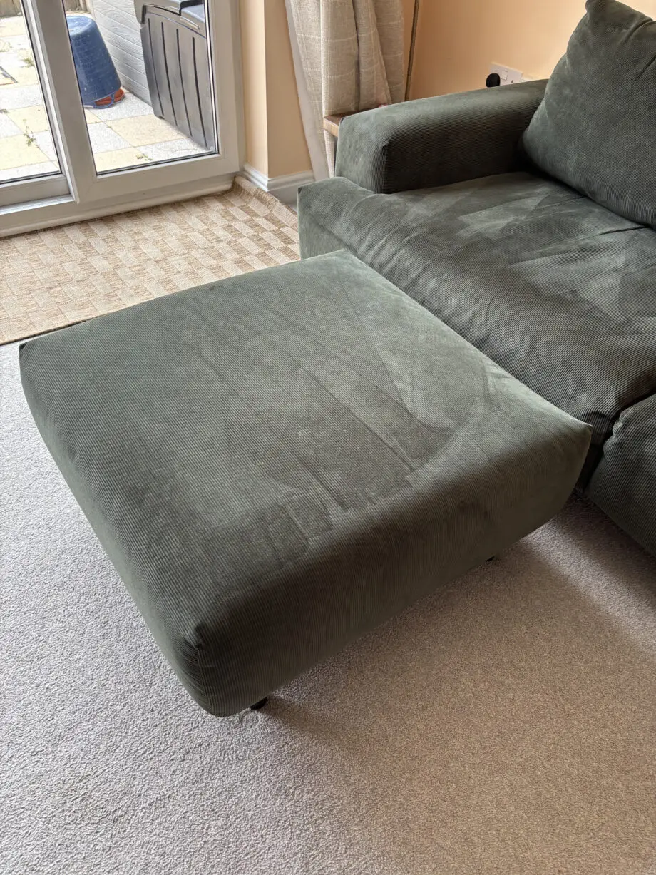 Habitat Julien Fabric 3 seater sofa + foot stool Dark Green