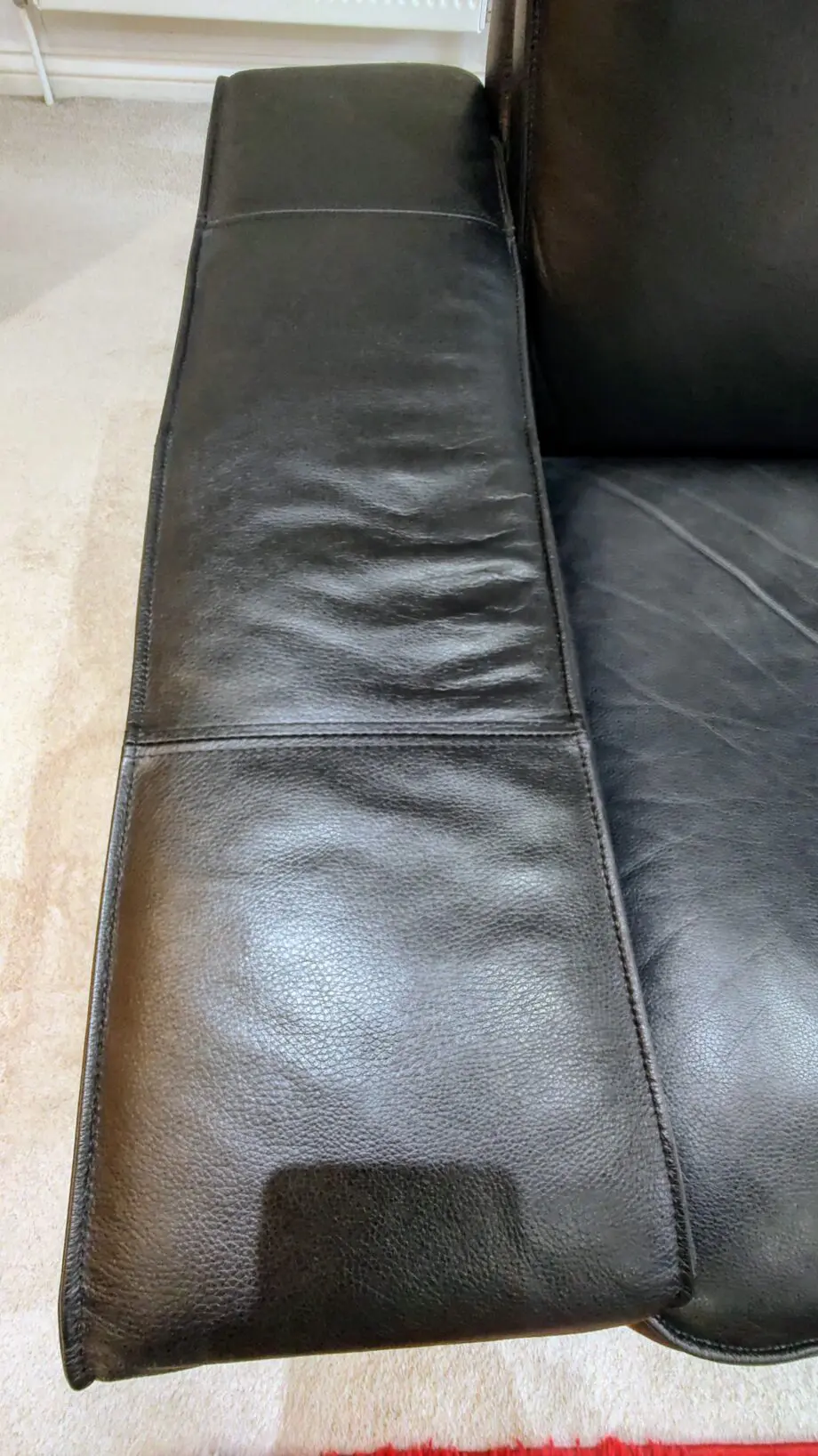 Ikea Kivik Leather Three Seater Sofa and Matching Footstool