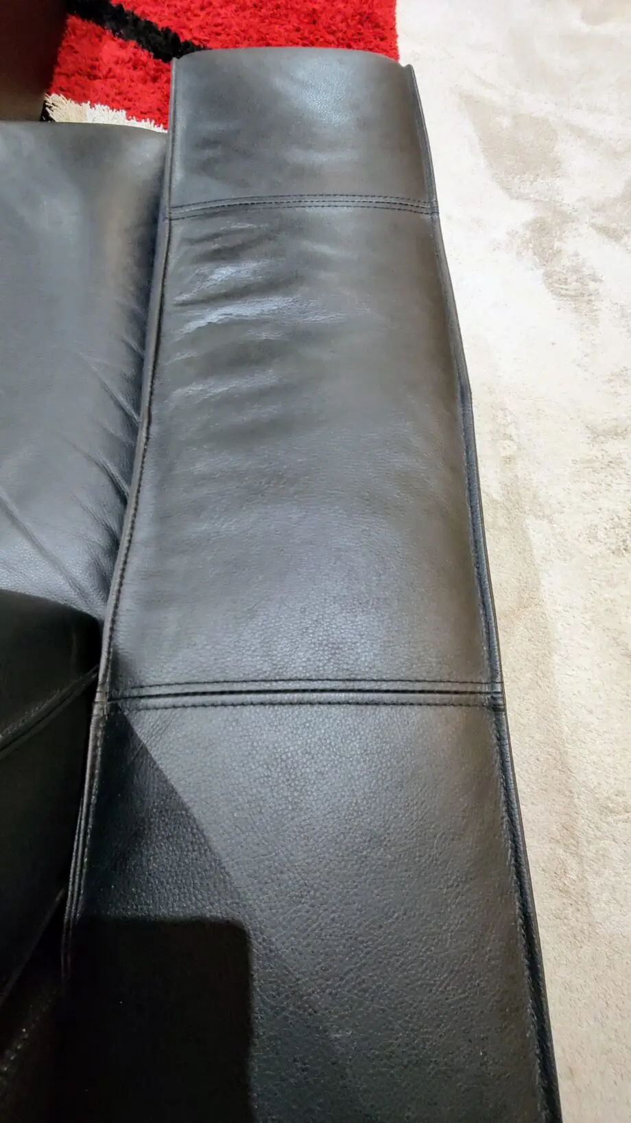 Ikea Kivik Leather Three Seater Sofa and Matching Footstool