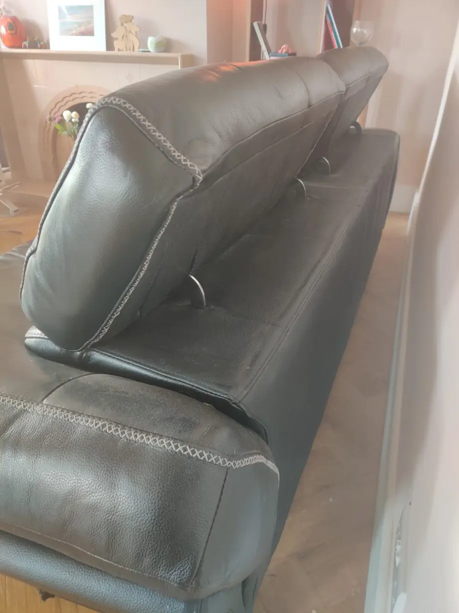 Black leather sofa