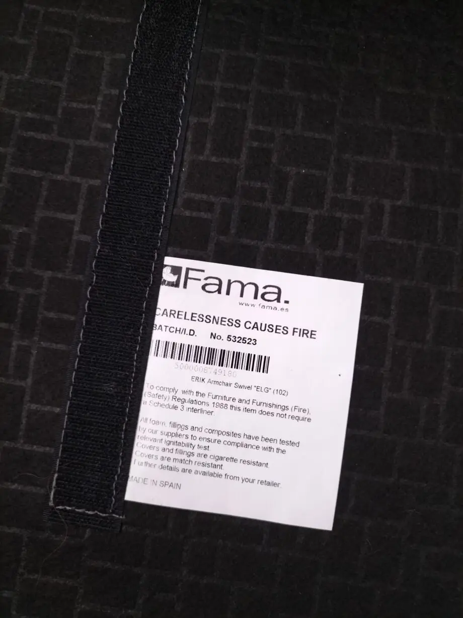 FAMA Dark Grey Sofa & Swivel Armchair