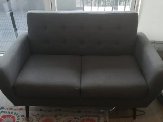 Next 2 seater compact sofa with wooden mid legs -Grey