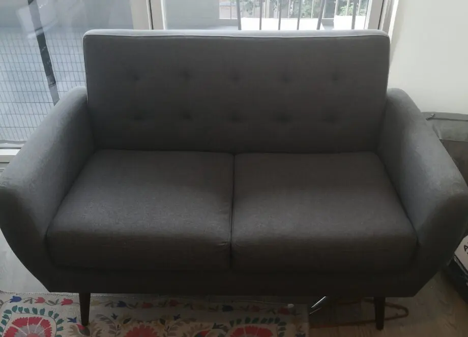 Next 2 seater compact sofa with wooden mid legs -Grey