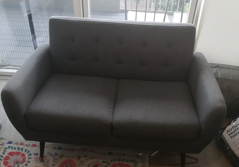 Next 2 seater compact sofa with wooden mid legs -Grey