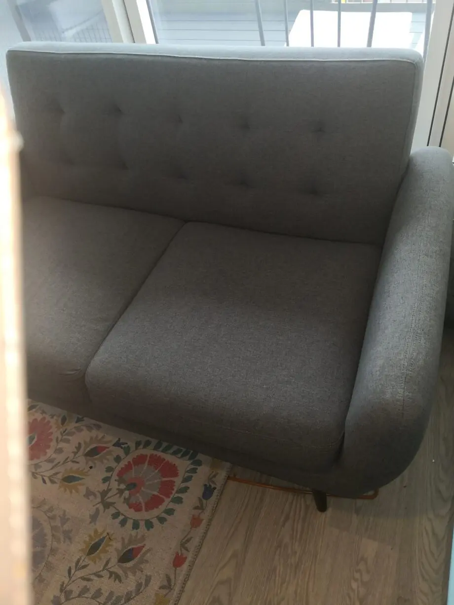 Next 2 seater compact sofa with wooden mid legs -Grey