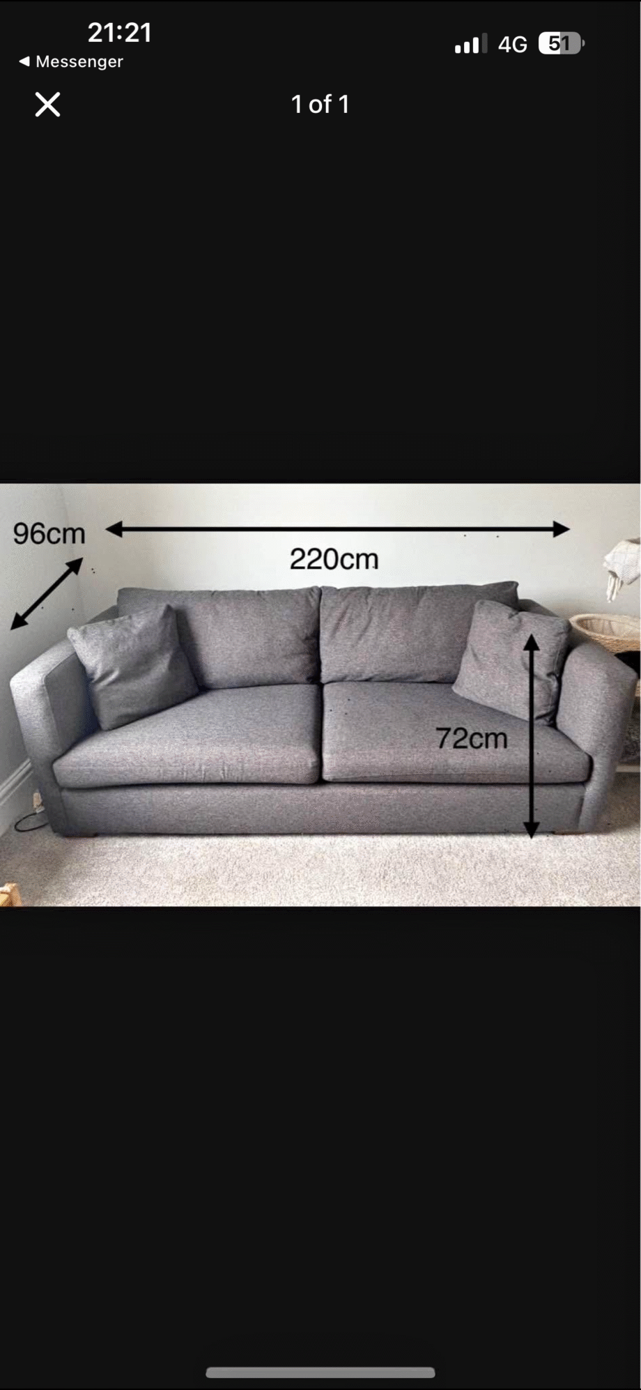Next Grey 4 seater sofa