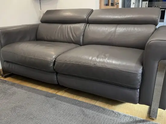 Sofology Recling Grey Leather Sofa