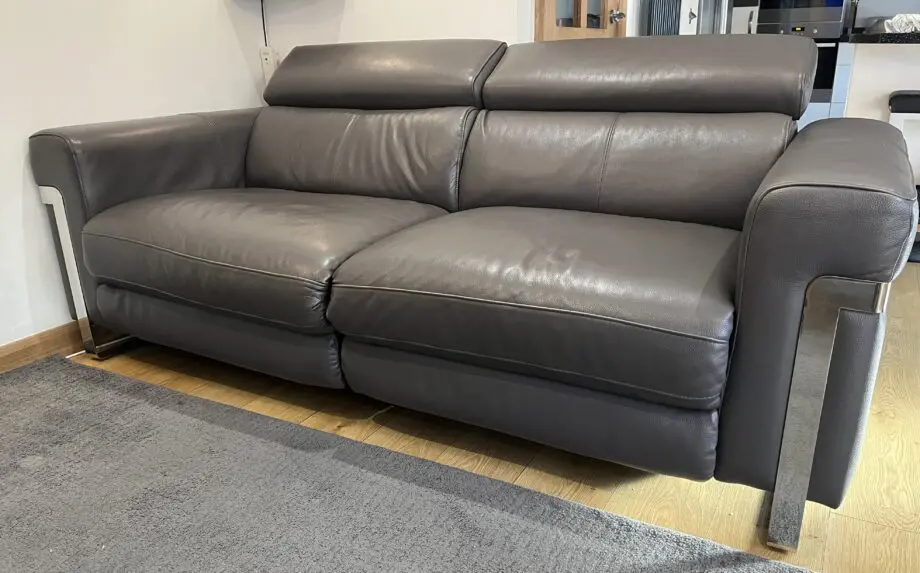 Sofology Recling Grey Leather Sofa